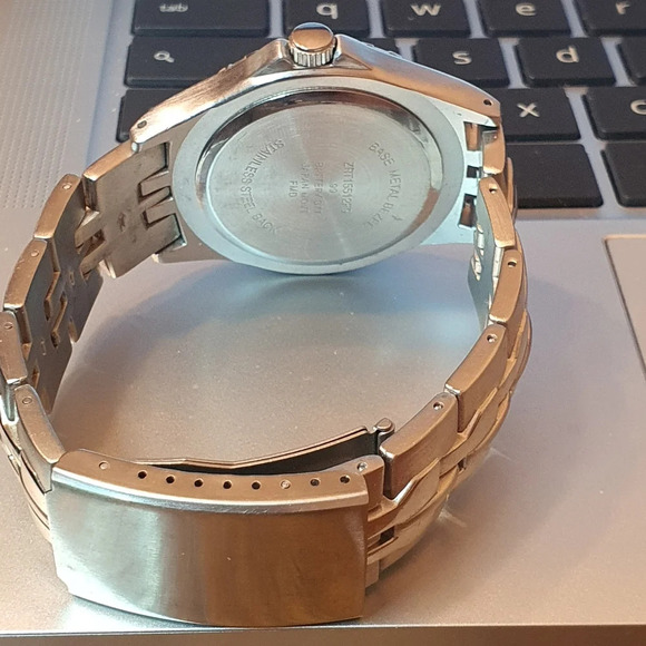 2/$20😀 FMD Silver/Black Stainless Steel Diver Style Men's Watch - Picture 2 of 3